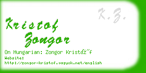 kristof zongor business card
